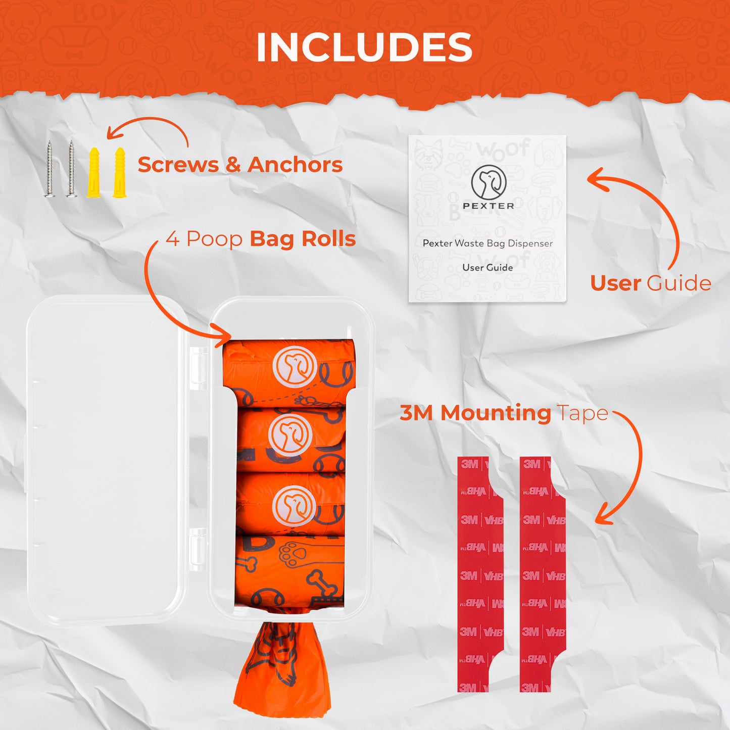 Dog Poop Bag Dispenser - White