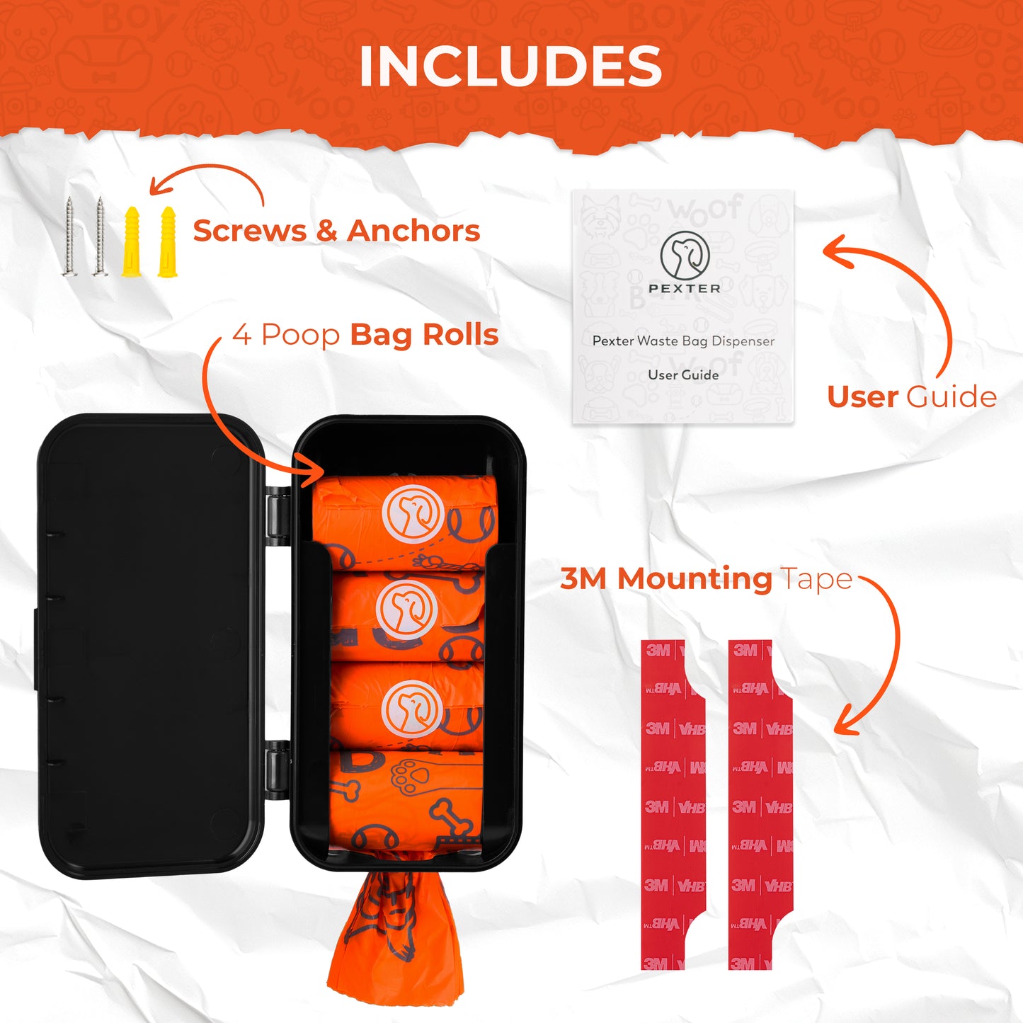 Dog Poop Bag Dispenser - Black