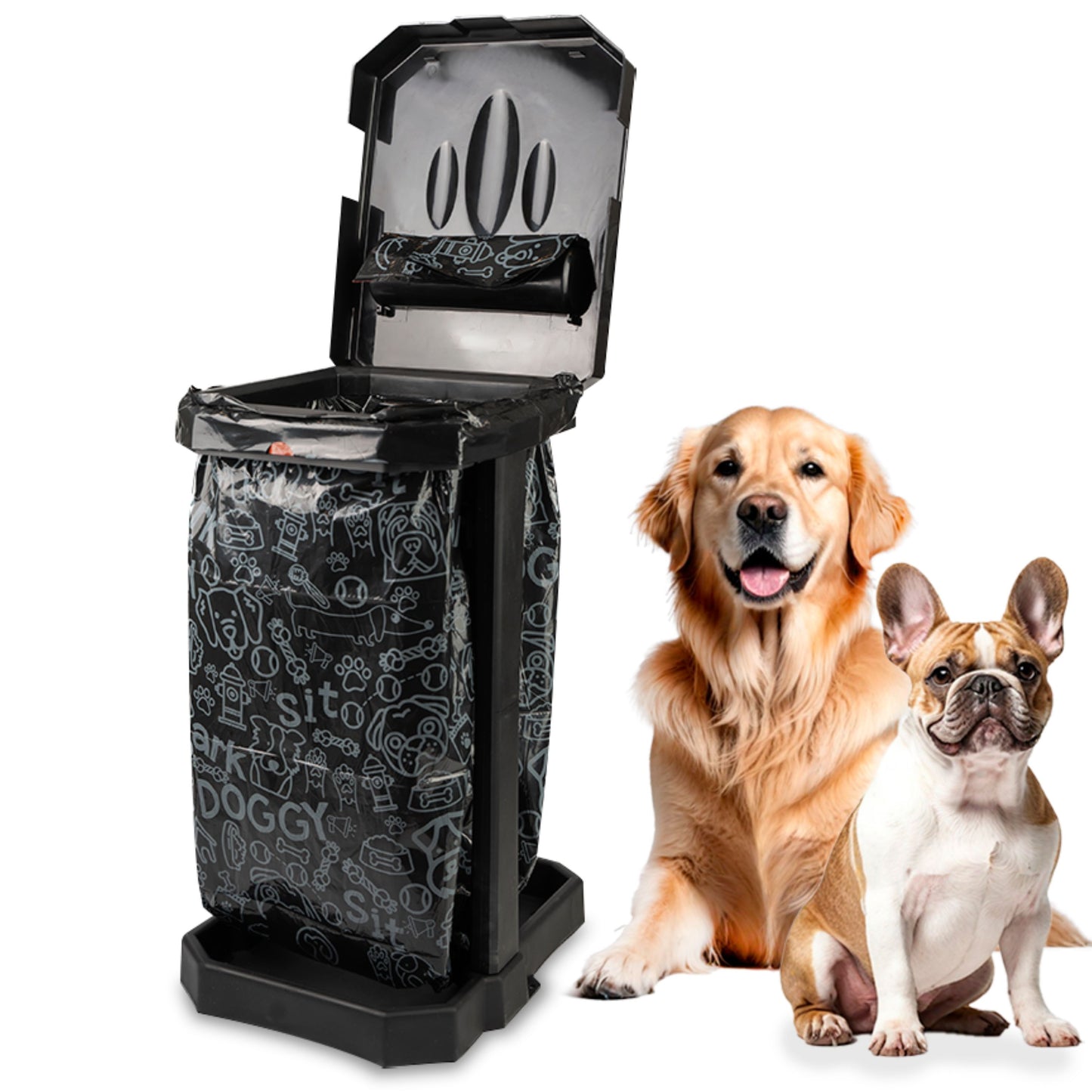 Dog Poop Trash Can Outside Use - 13 Gallon - Includes 10 Heavy Duty Waste Bags