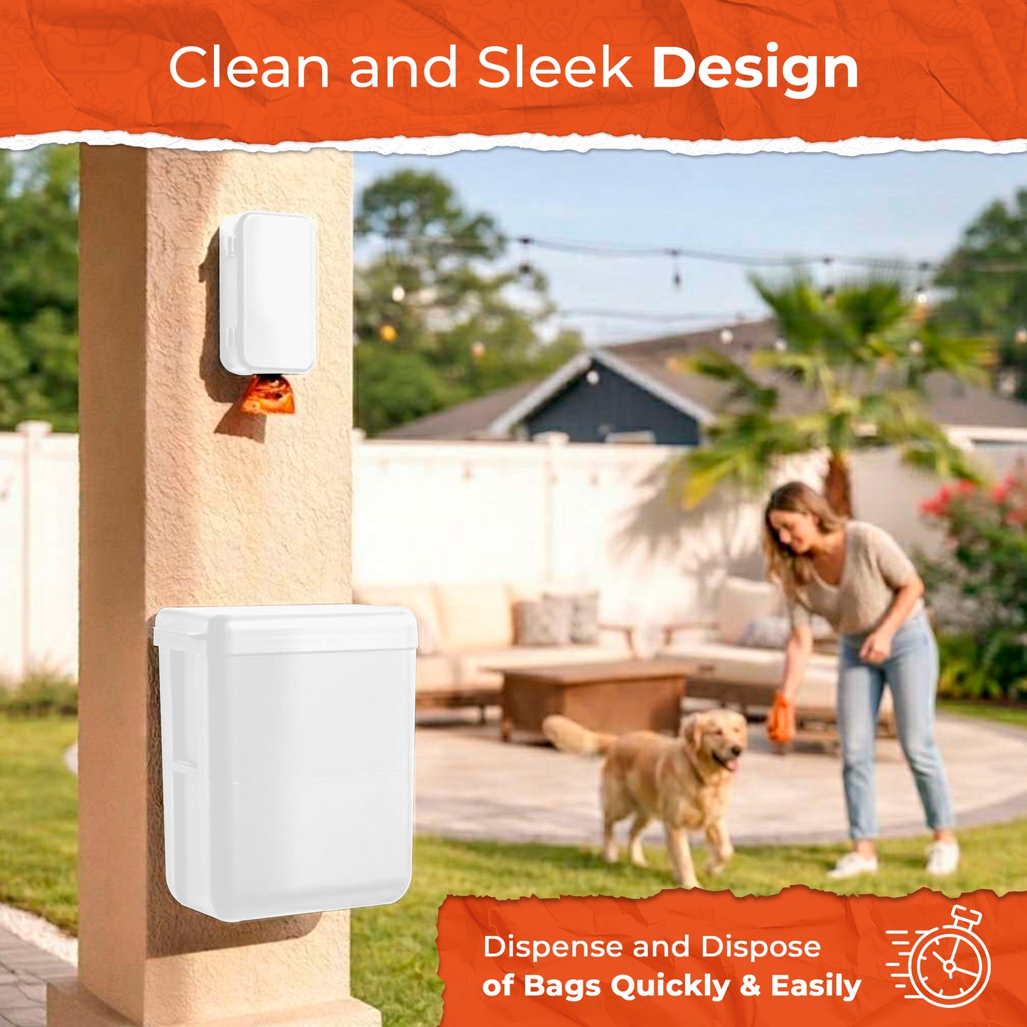 Dog Poop Trash Can - White